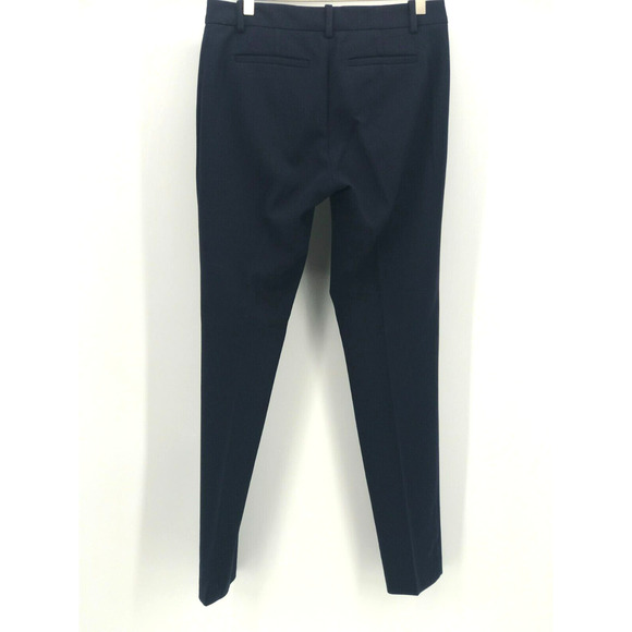 Trina Turk Pants Womens 4 Navy Blue Flat Front Mid Rise Pockets Trouser - Picture 3 of 9